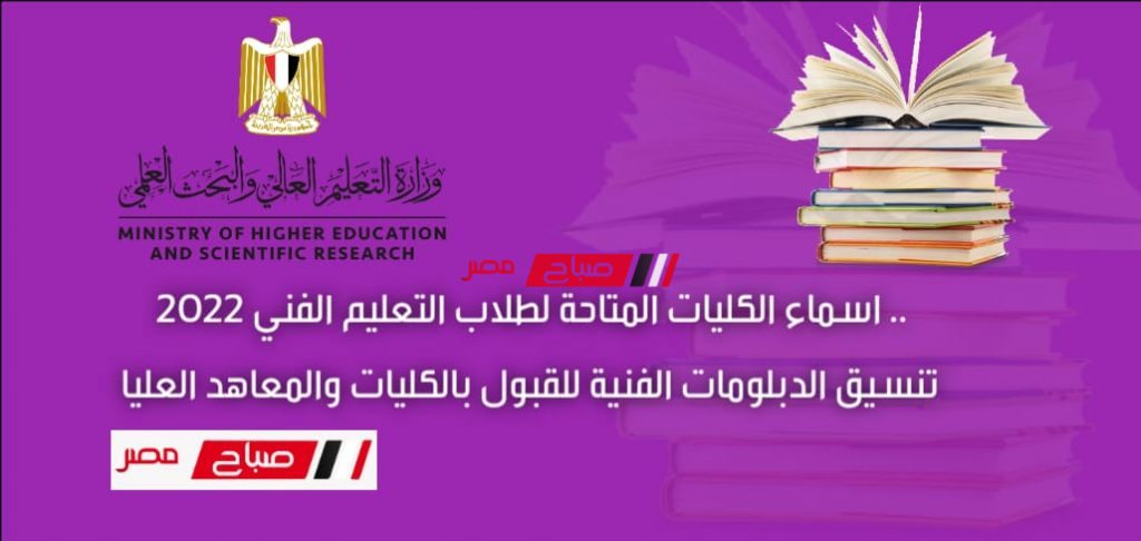 تنسيق الدبلومات الفنية للقبول بالكليات والمعاهد العليا 2022